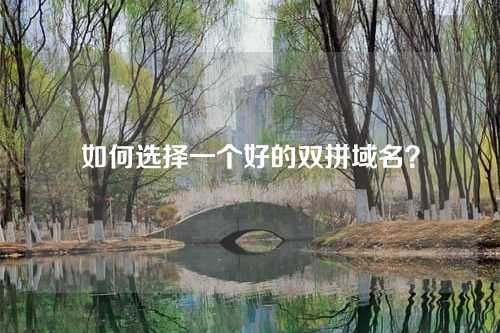 如何选择一个好的双拼域名?